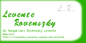 levente rovenszky business card